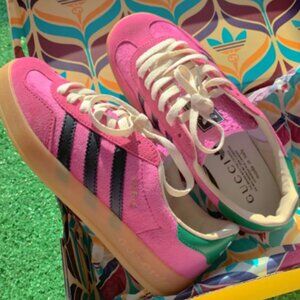 Adidas x Gucci gazelle pink shoes
